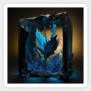 Black and blue abstract digital art Sticker